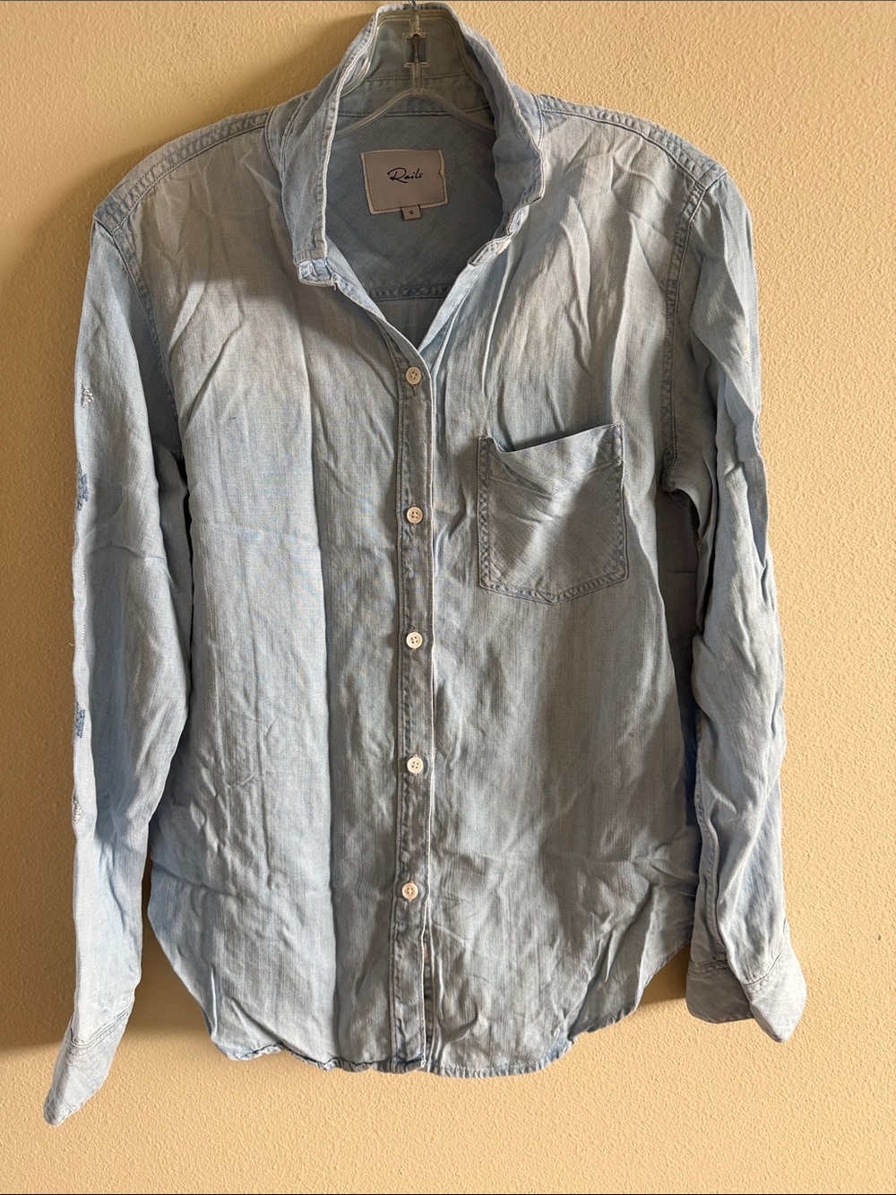 Rails Light Blue Denim Button-Down Shirt